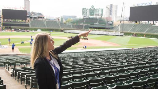 student interning at Wrigley Field