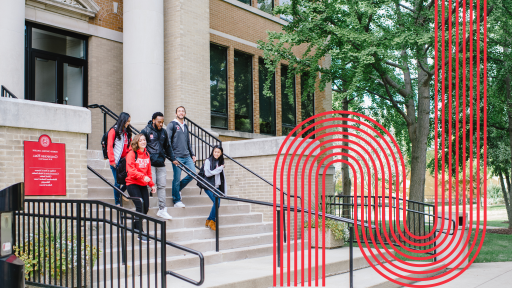 students walking on campus