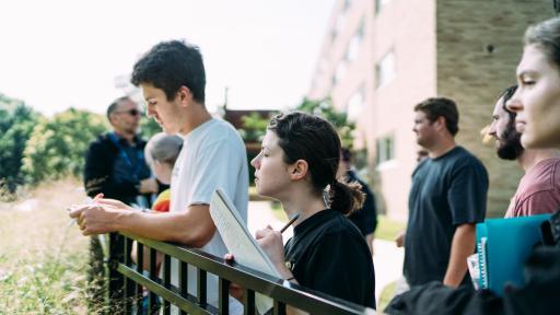 students in class outside