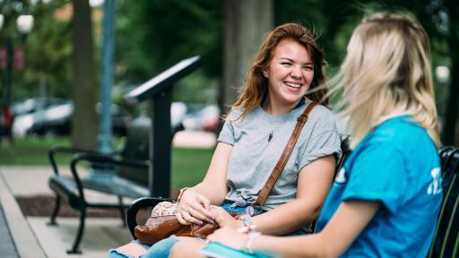 students talking