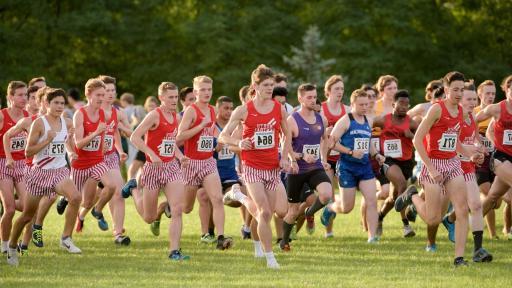 North Central College cross country runners during a meet.