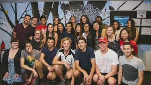 students posing for photo